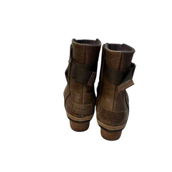 Sorel Rustic Green Brown Leather Short Boots - Picture 5 of 7